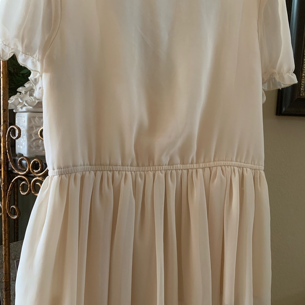 Ladies Creme Colored Jeweled Blouse - Picture 5 of 5